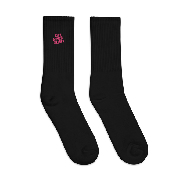 City Never Sleeps Embroidered socks